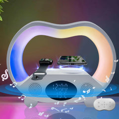 2024 New 6 In 1 Smart Remote Control Bluetooth-compatible Ambience Intelligent LED Table Lamp Multi-function Wireless Charger Night Light Bluetooth-compatible Speaker.