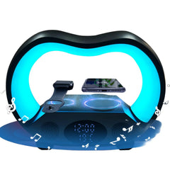 2024 New 6 In 1 Smart Remote Control Bluetooth-compatible Ambience Intelligent LED Table Lamp Multi-function Wireless Charger Night Light Bluetooth-compatible Speaker.