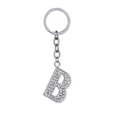 26 English Letter Keychain Creative Zinc Alloy Diamond Key Pendant Charge Hub X