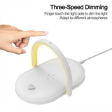 3 In 1 Foldable Wireless Charger Night Light Wireless Charging Station Stonego LED Reading Table Lamp 15W Fast Charging Light Charge Hub X