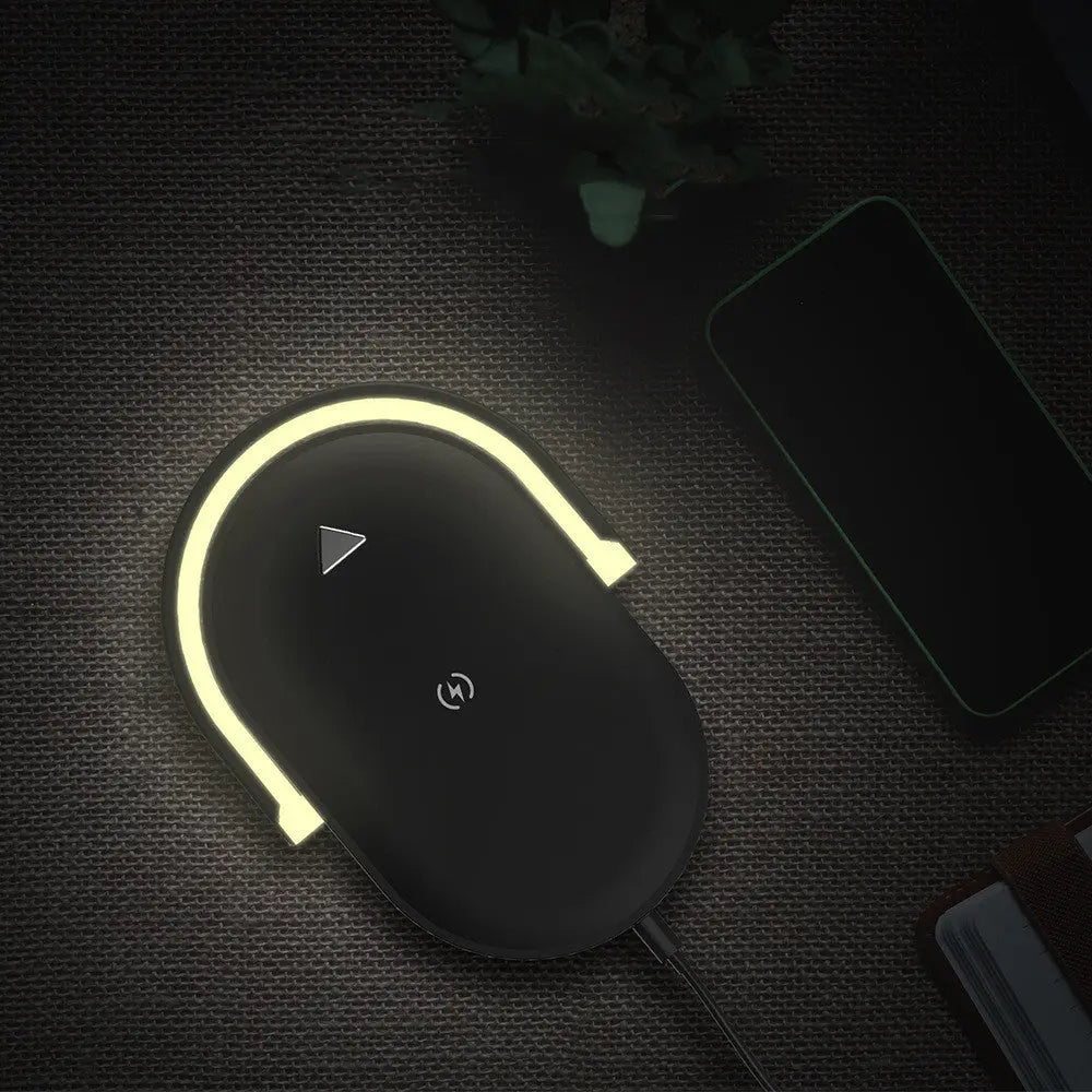 3 In 1 Foldable Wireless Charger Night Light Wireless Charging Station Stonego LED Reading Table Lamp 15W Fast Charging Light Charge Hub X