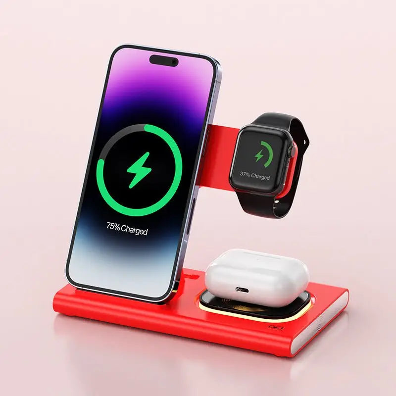3 - in - 1 15W Wireless Charging Night Light & Fast Charging Station - Charge Hub X