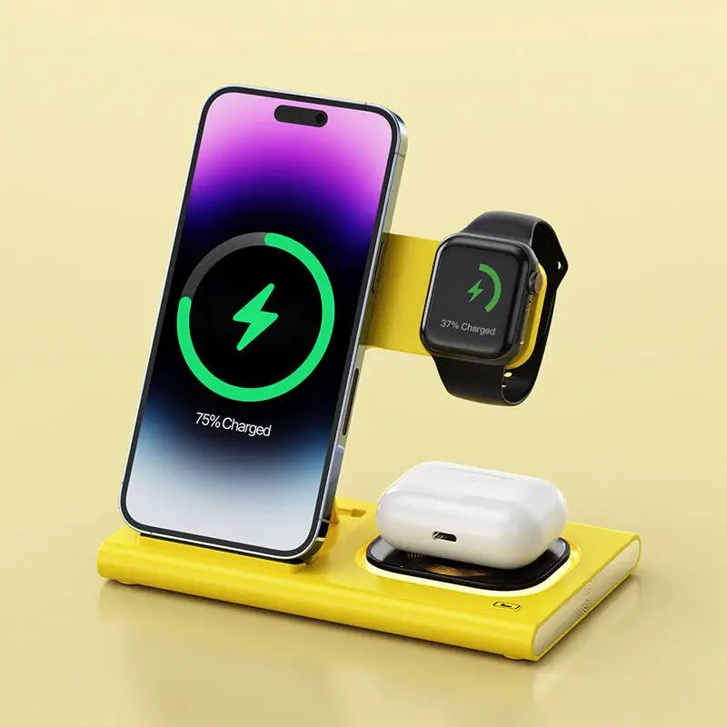 3 - in - 1 15W Wireless Charging Night Light & Fast Charging Station - Charge Hub X
