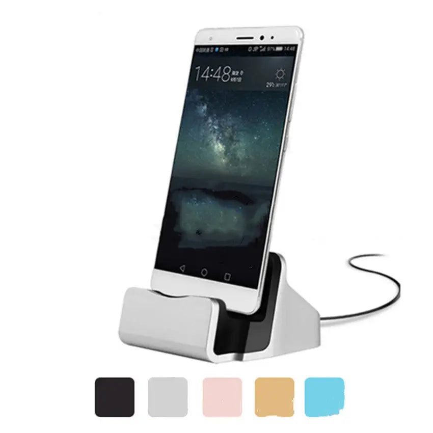 3-in-1 Charging Dock Station – Micro USB, Type-C & Lightning Stand for iPhone & Android Charge Hub X