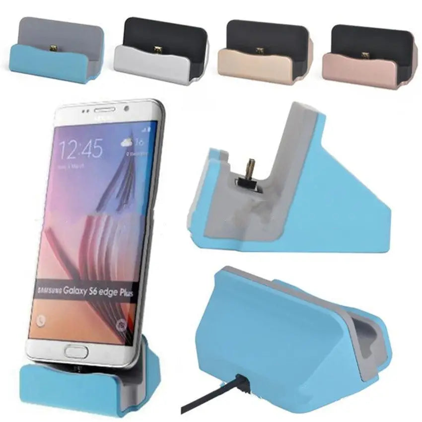 3-in-1 Charging Dock Station – Micro USB, Type-C & Lightning Stand for iPhone & Android Charge Hub X