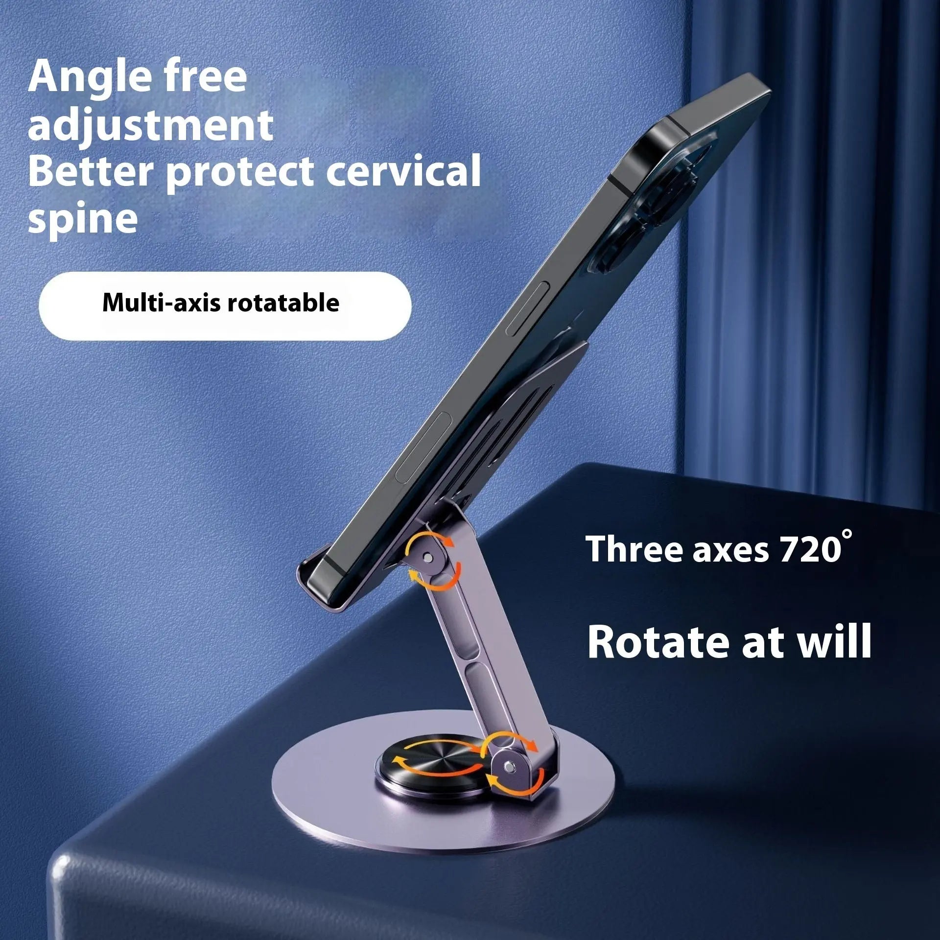 360 Degree Rotation Adjustment Folding Lazy Tablet Desktop Phone Holder Charge Hub X