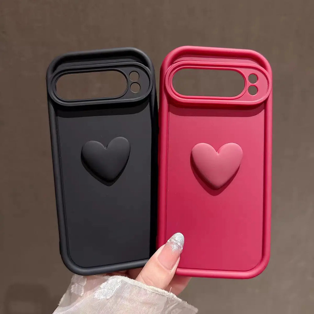 3D Heart Phone Case – Cute Shockproof Protective Cover for iPhone/Samsung Charge Hub X