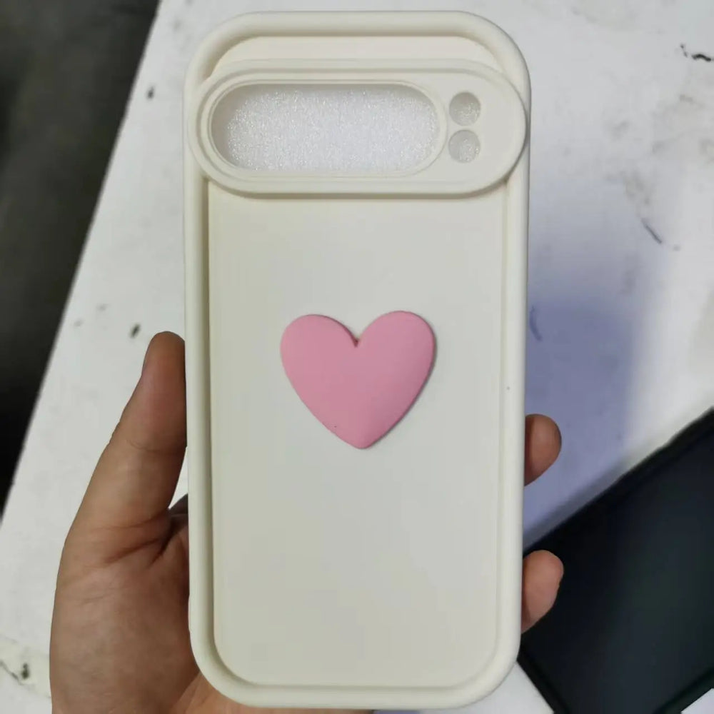 3D Heart Phone Case – Cute Shockproof Protective Cover for iPhone/Samsung Charge Hub X