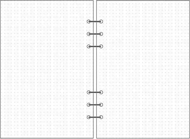 6-hole Notebook Loose-leaf Refill Blank Dot Matrix Horizontal Line Charge Hub X