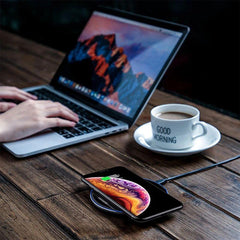 Fast Wireless Charger For I-Phone & Sam-sung High Speed Copper Coil Design 98x98x6.5mm USB Charging Cable Included 12 Months Warranty - Device Cellphone Smartphone