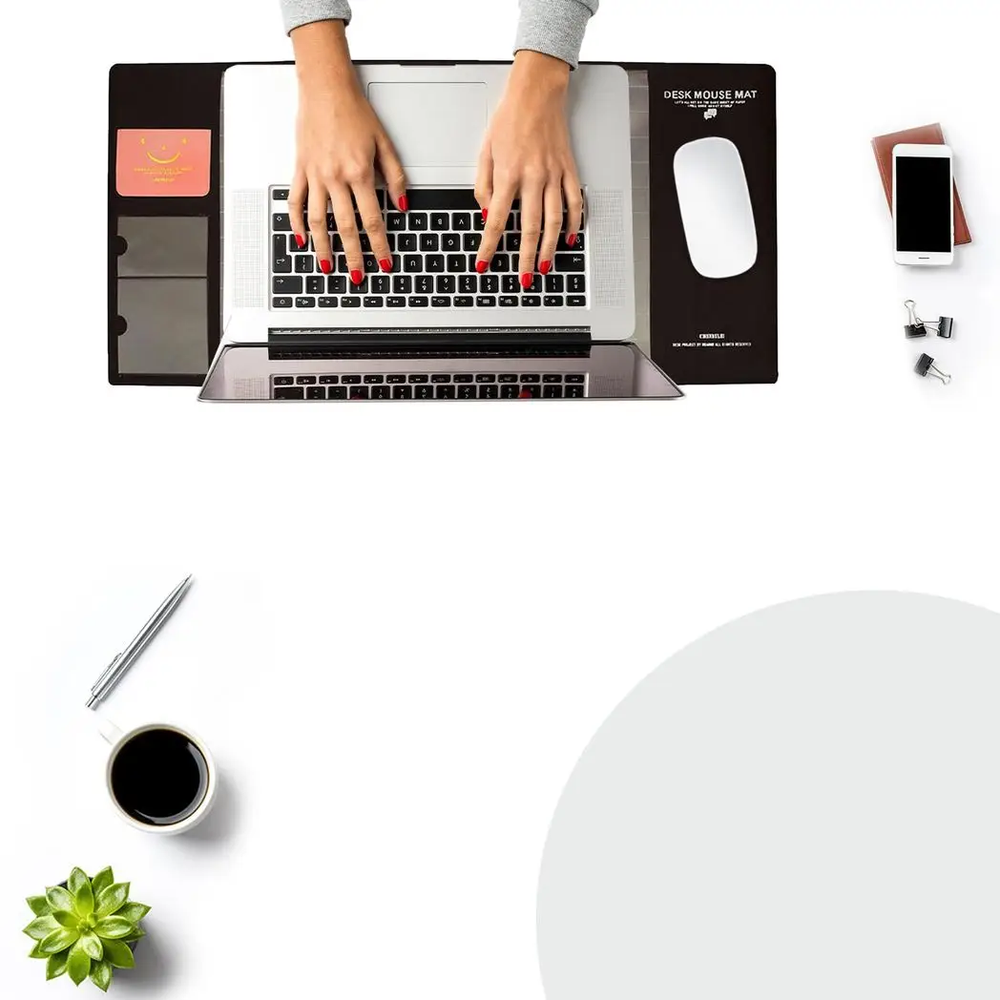 AQ Multifunctional & Eco-friendly Office Desk Mouse Mat PVC+DS Material, Brown Aquarius