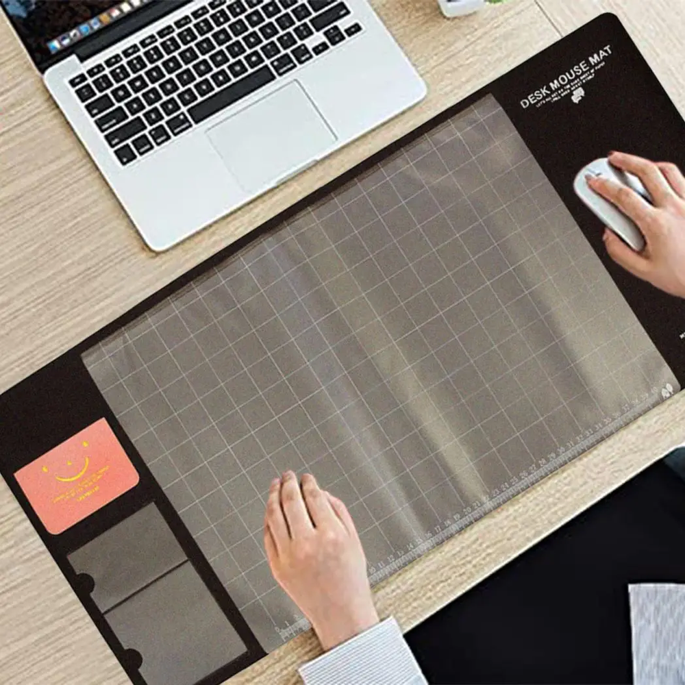 AQ Multifunctional & Eco-friendly Office Desk Mouse Mat PVC+DS Material, Brown Aquarius