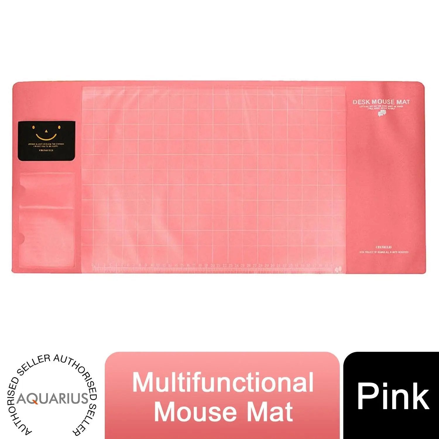 AQ Multifunctional & Eco-friendly Office Desk Mouse Mat PVC+DS Material, Pink Aquarius