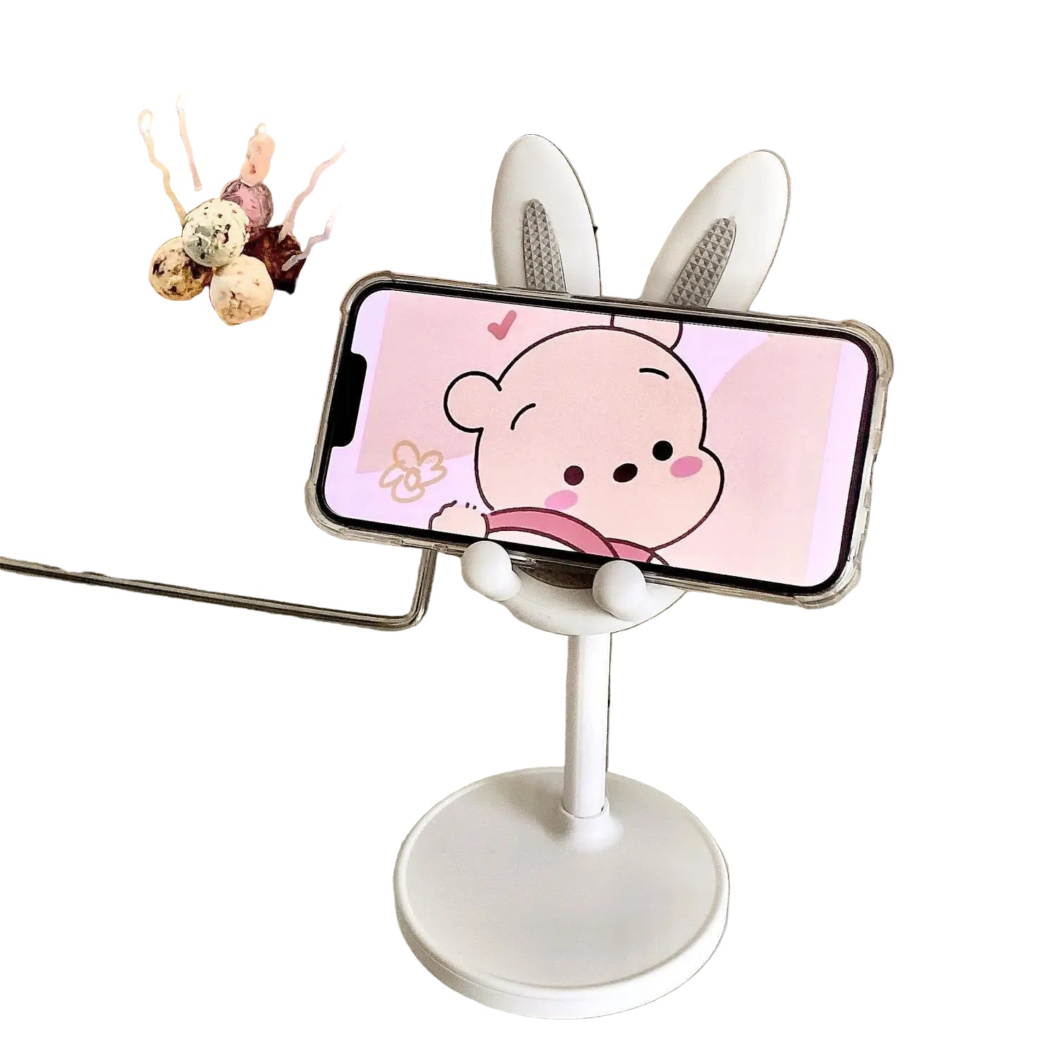 Adjustable Rabbit Design Mobile Phone Bracket – Multifunctional & Portable Desktop Stand Charge Hub X