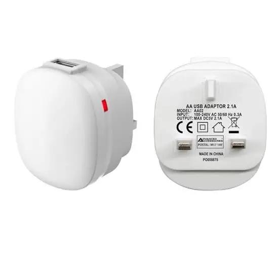 Advanced Accessories Charge-iT Premium USB Mains Charger Adapter 2.1Amp-white Advanced Accessories
