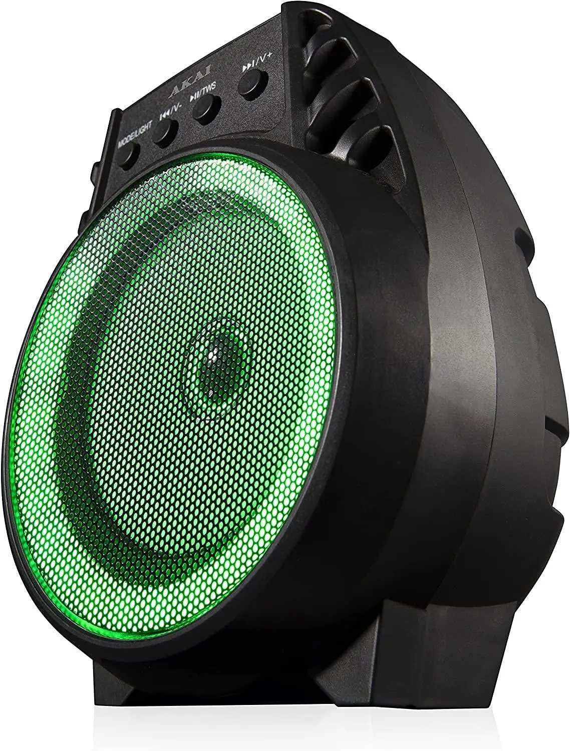 Akai A58168 Vibes 4 Inch LED Party Speaker, Bluetooth Connectivity, Wireless & Portable, 5W, Black AKAI