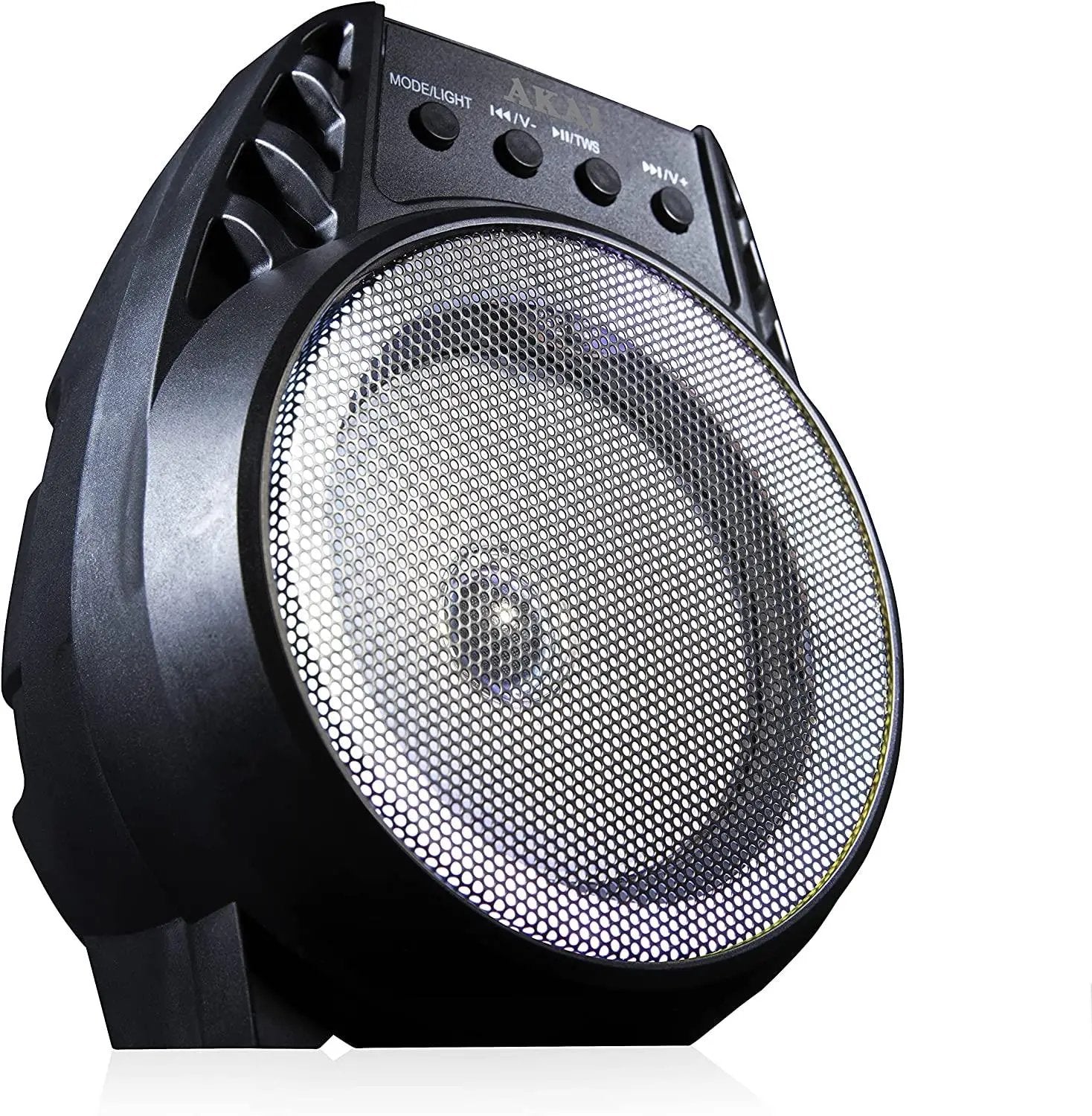 Akai A58168 Vibes 4 Inch LED Party Speaker, Bluetooth Connectivity, Wireless & Portable, 5W, Black AKAI