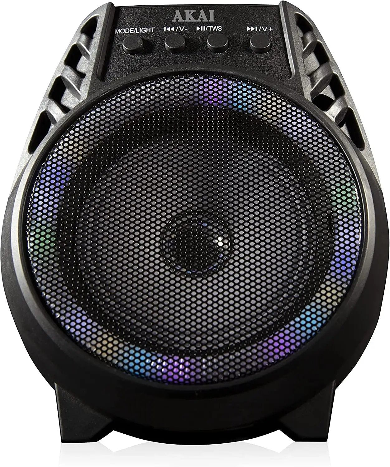 Akai A58168 Vibes 4 Inch LED Party Speaker, Bluetooth Connectivity, Wireless & Portable, 5W, Black AKAI