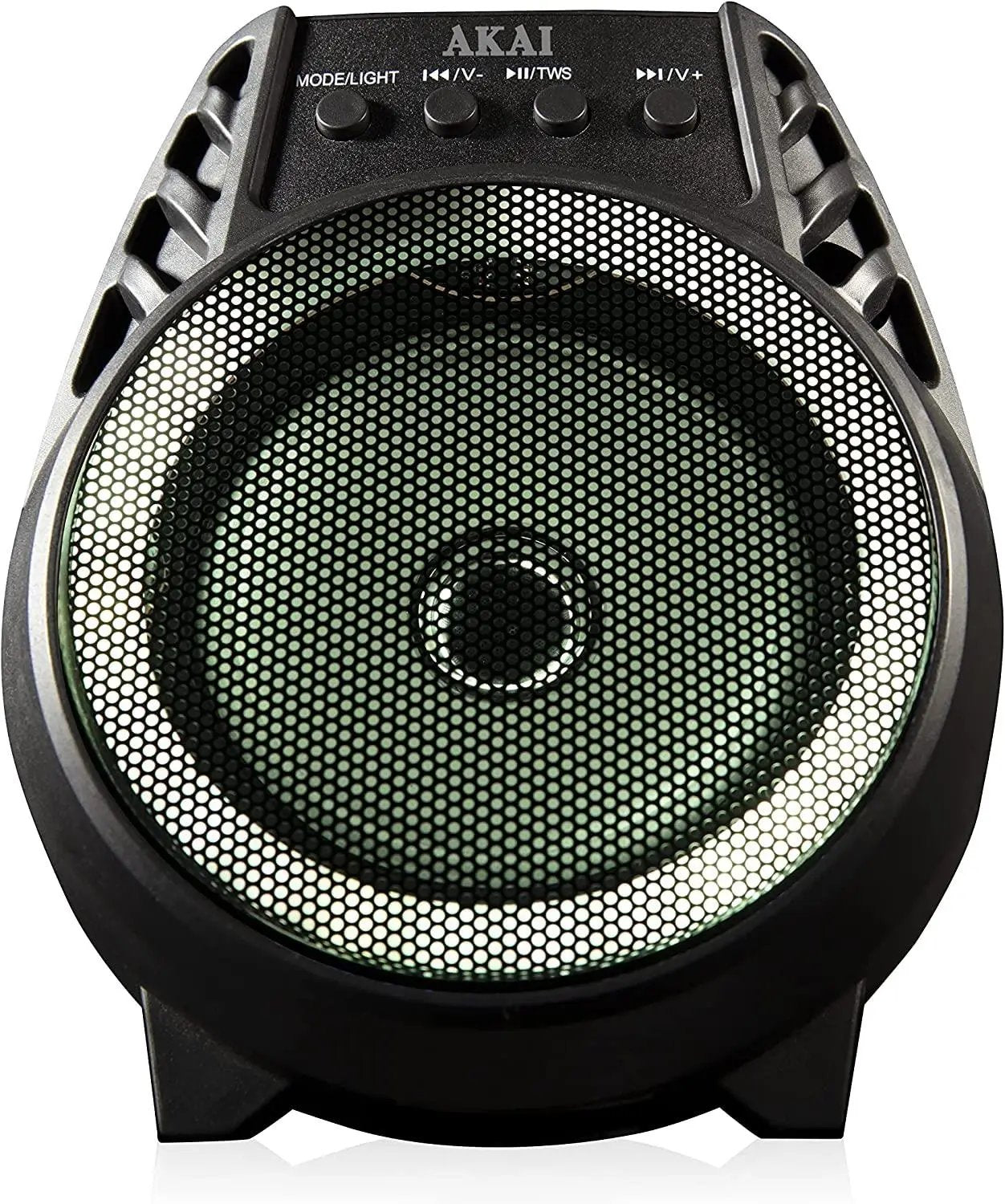 Akai A58168 Vibes 4 Inch LED Party Speaker, Bluetooth Connectivity, Wireless & Portable, 5W, Black AKAI