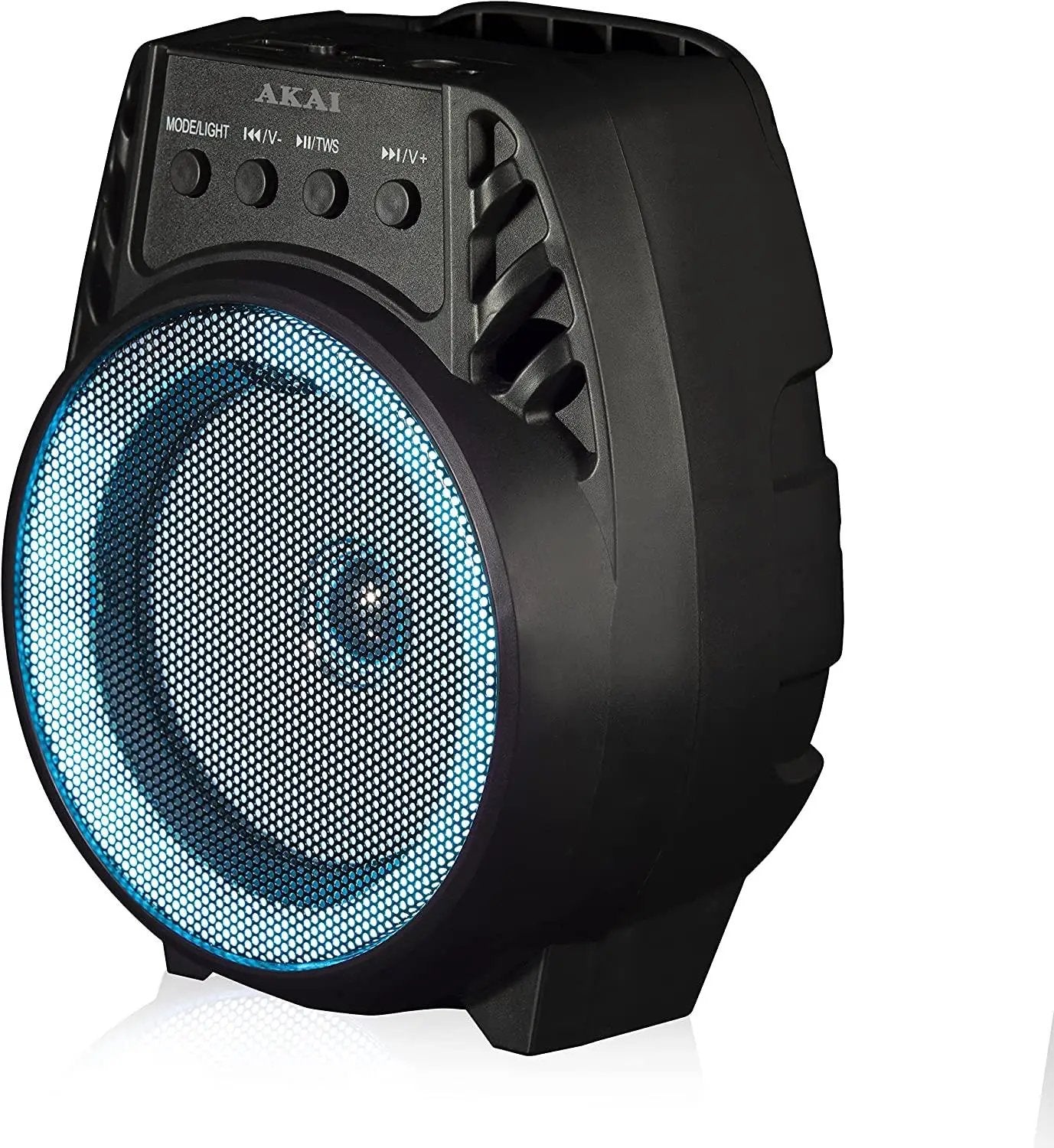 Akai A58168 Vibes 4 Inch LED Party Speaker, Bluetooth Connectivity, Wireless & Portable, 5W, Black AKAI