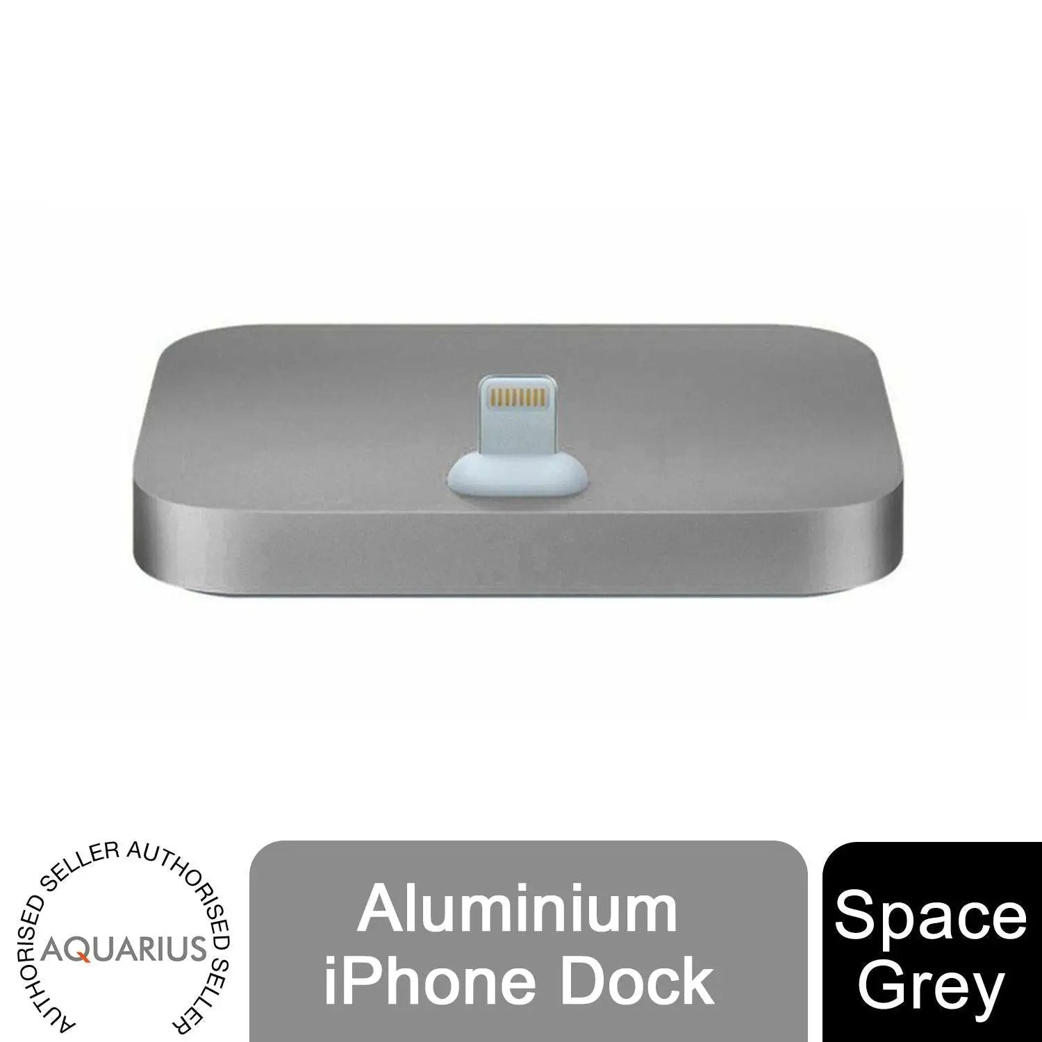 Aquarius Aluminium Phone Dock Compatible with Eight-Pin Devices, Space Grey Aquarius