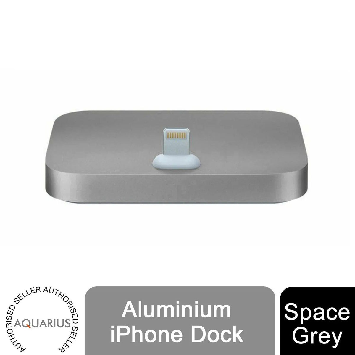Aquarius Aluminium Phone Dock Compatible with Eight-Pin Devices, Space Grey Aquarius
