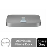 Aquarius Aluminium Phone Dock Compatible with Eight-Pin Devices, Space Grey Aquarius