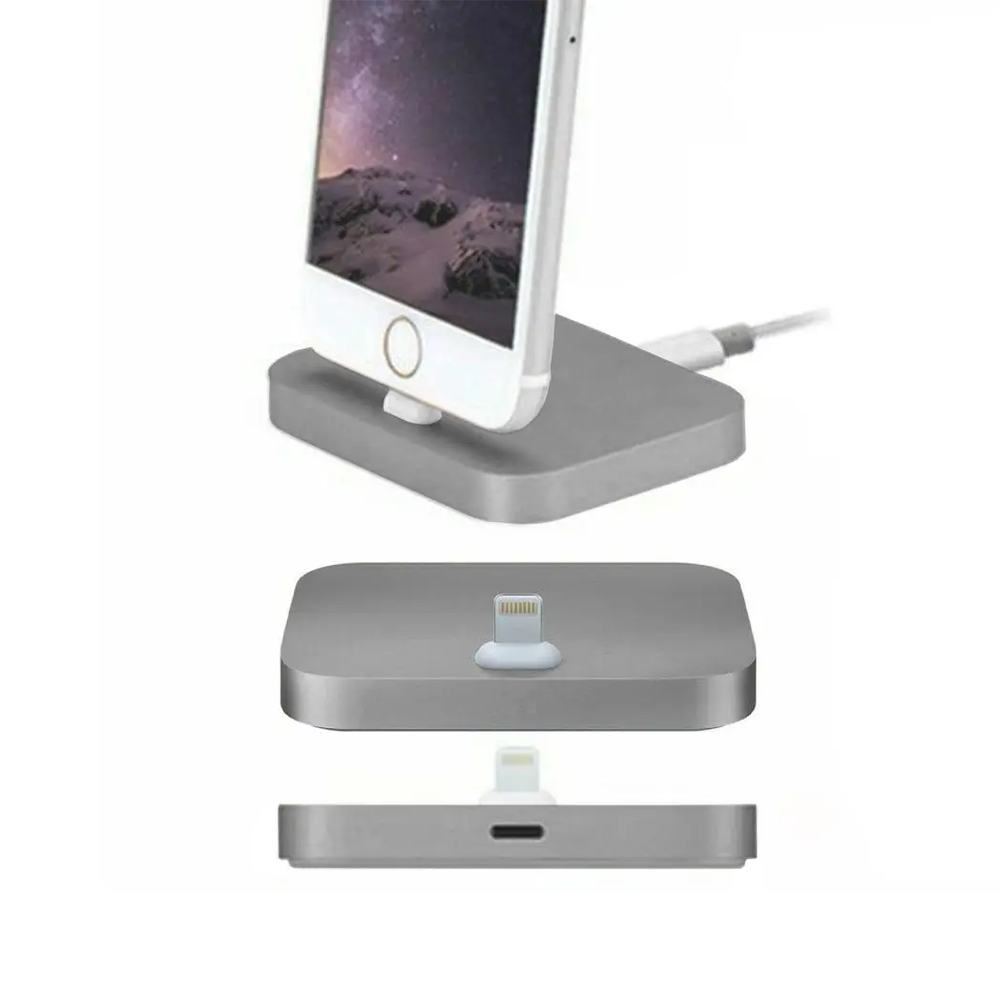 Aquarius Aluminium Phone Dock Compatible with Eight-Pin Devices, Space Grey Aquarius