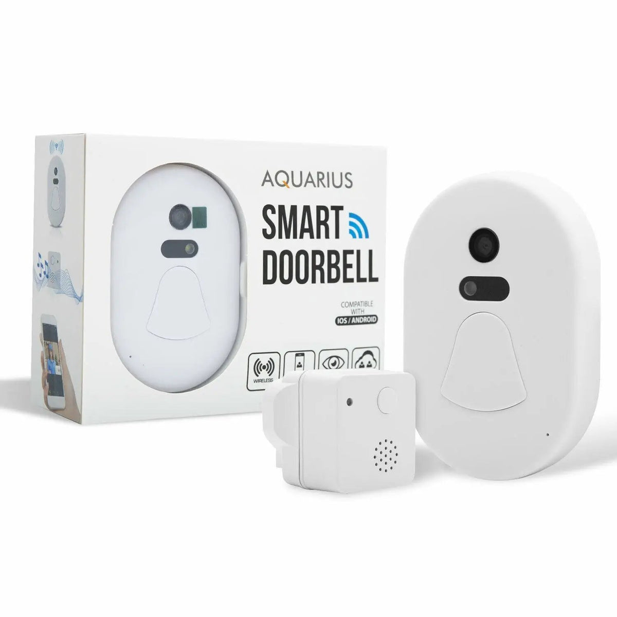 Aquarius Wifi Wireless Smart Camera Doorbell[White] Aquarius