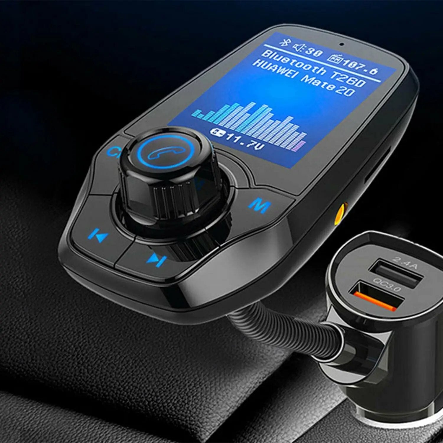 Aquarius WirelessMultifunctional Bluetooth Car FM Transmitter with Dual USB Port Aquarius