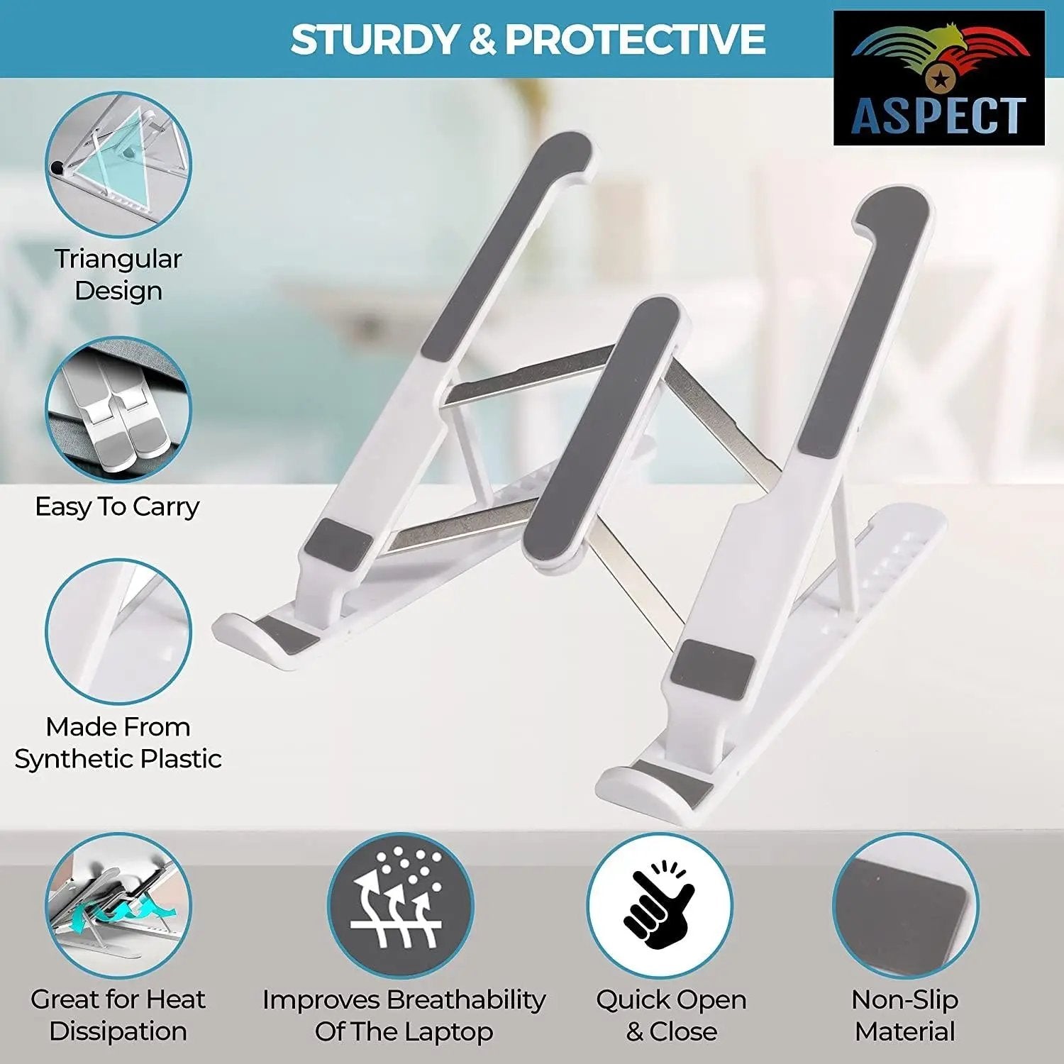 Aspect 8 Angles Adjustable Foldable Laptop Holder Suitable for All Laptops Aspect