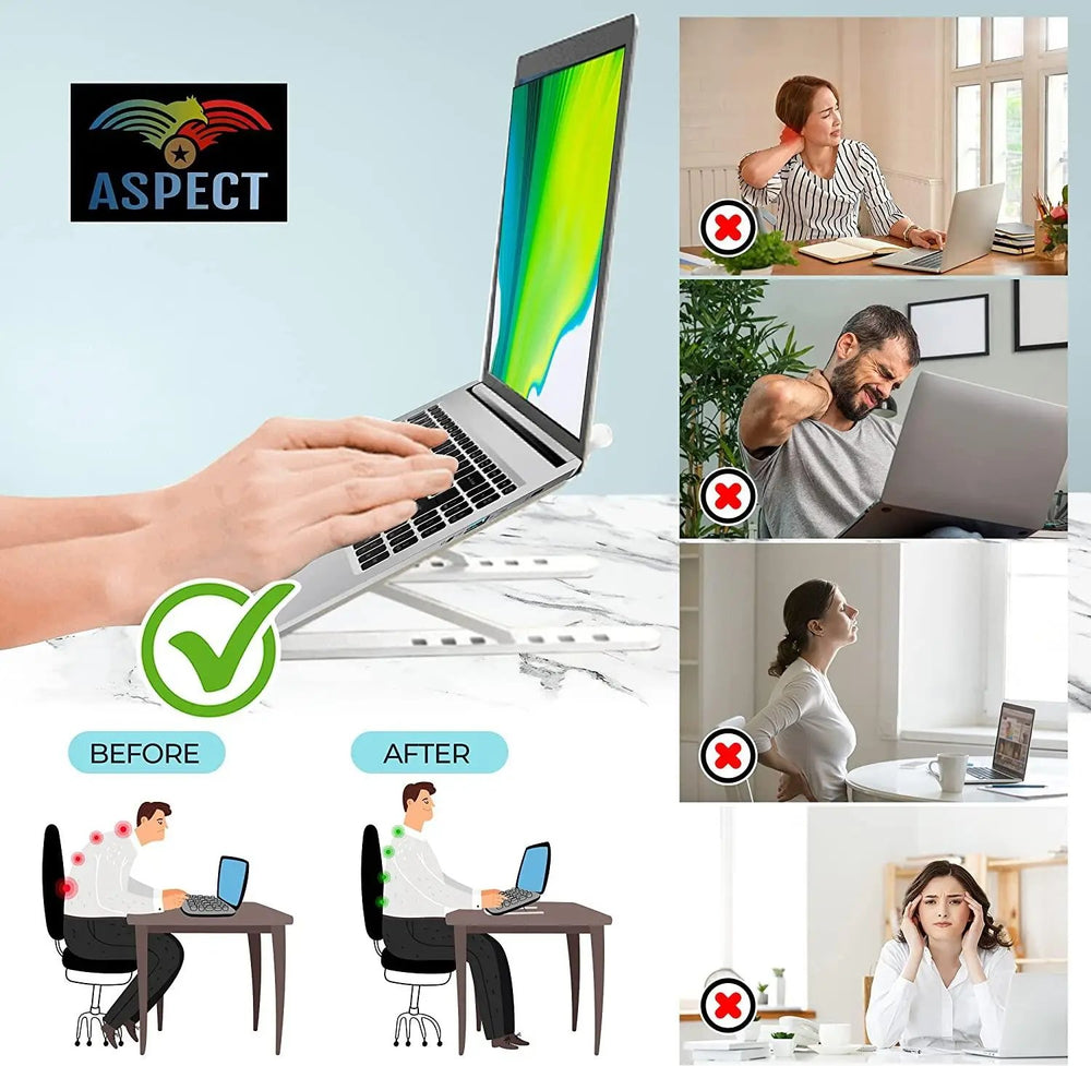 Aspect 8 Angles Adjustable Foldable Laptop Holder Suitable for All Laptops Aspect