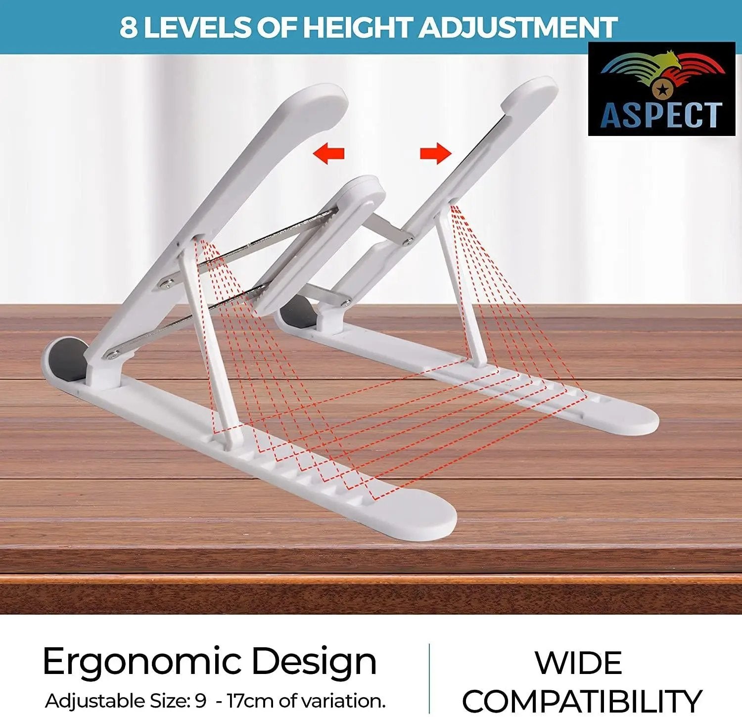 Aspect 8 Angles Adjustable Foldable Laptop Holder Suitable for All Laptops Aspect