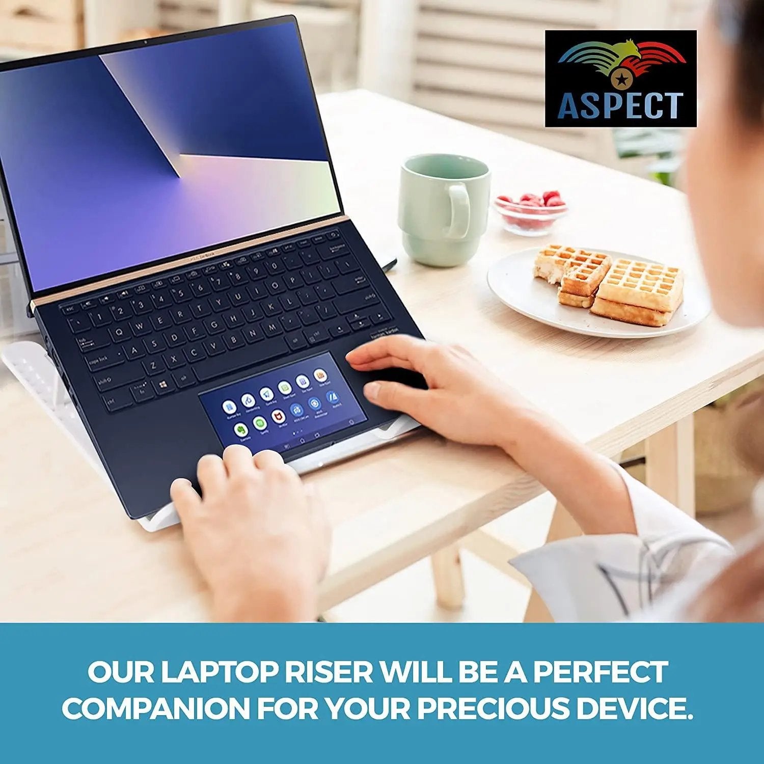 Aspect 8 Angles Adjustable Foldable Laptop Holder Suitable for All Laptops Aspect