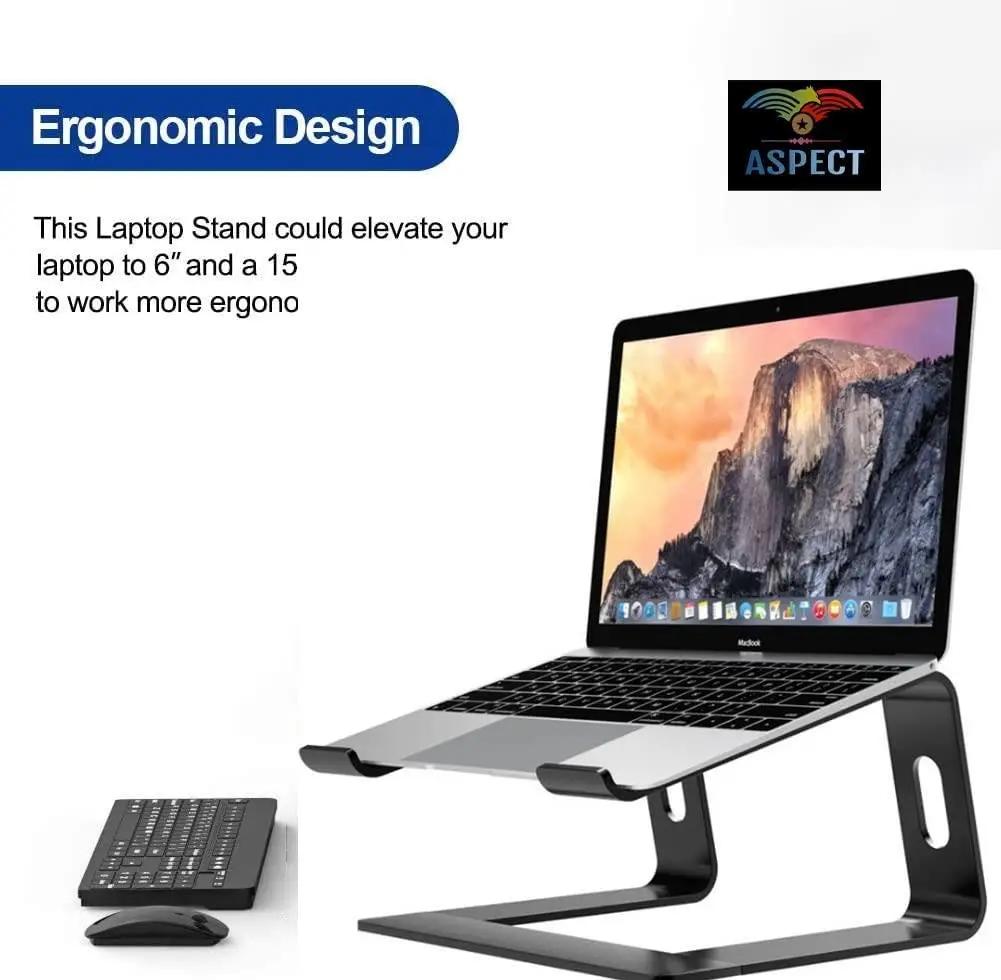 Aspect Metal Desktop Laptop Stand Compatible with All MacBook and Laptops Size Range 10 to 15.6 Inches (BLACK) Unbranded