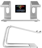 Aspect Metal Desktop Laptop Stand Compatible with All MacBook and Laptops Size Range 10 to 15.6 Inches (SLIVER) ASPECT
