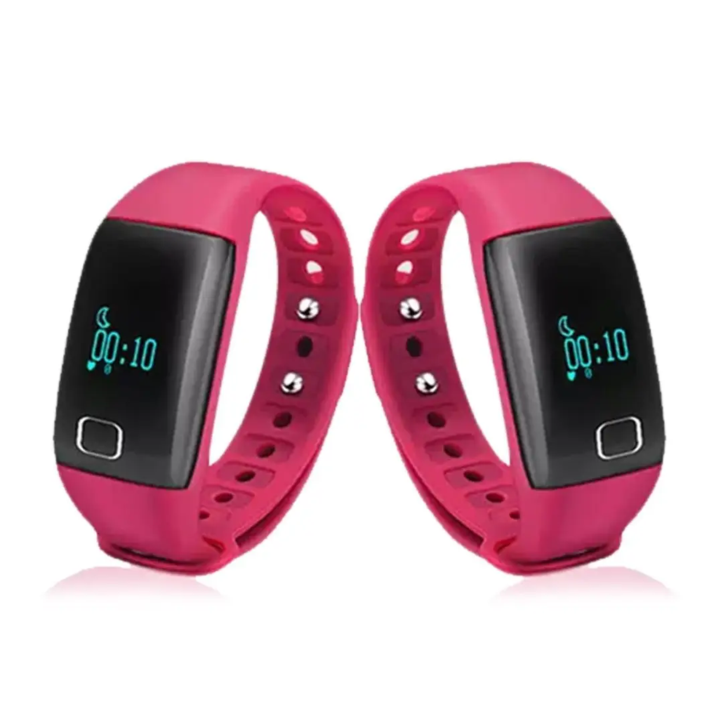 BaS-TeK T1 Waterproof Fitness Tracker with HRM - Pink Bas-Tek