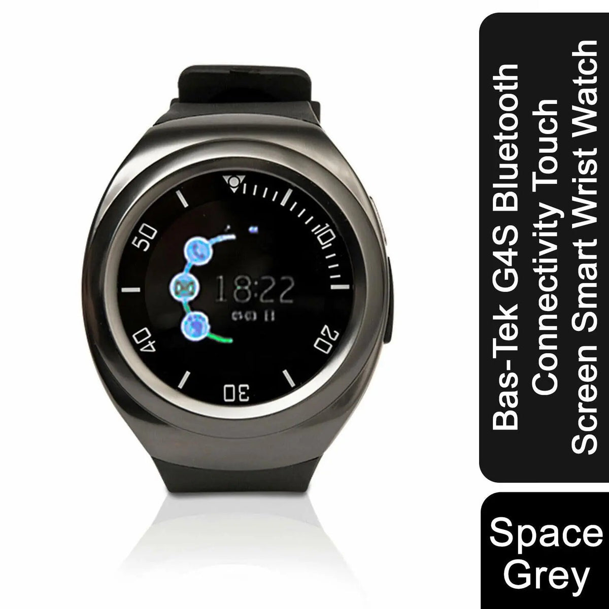 Bas-Tek G4S Bluetooth Connectivity Touch Screen Smart Wrist Watch, space Grey Aquarius