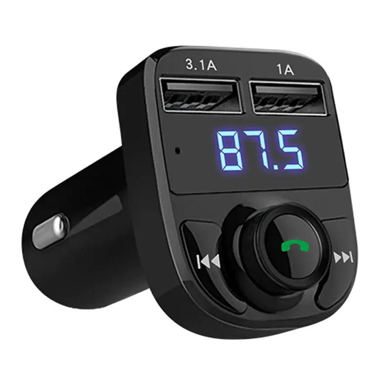 Bluetooth Car FM Transmitter With Handsfree Calling USB Charge Hub X