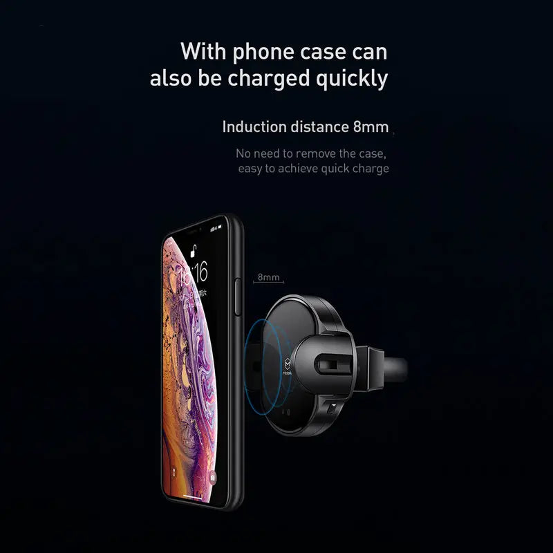 Car Wireless Charging Phone Holder With Infrared Sensor Charge Hub X