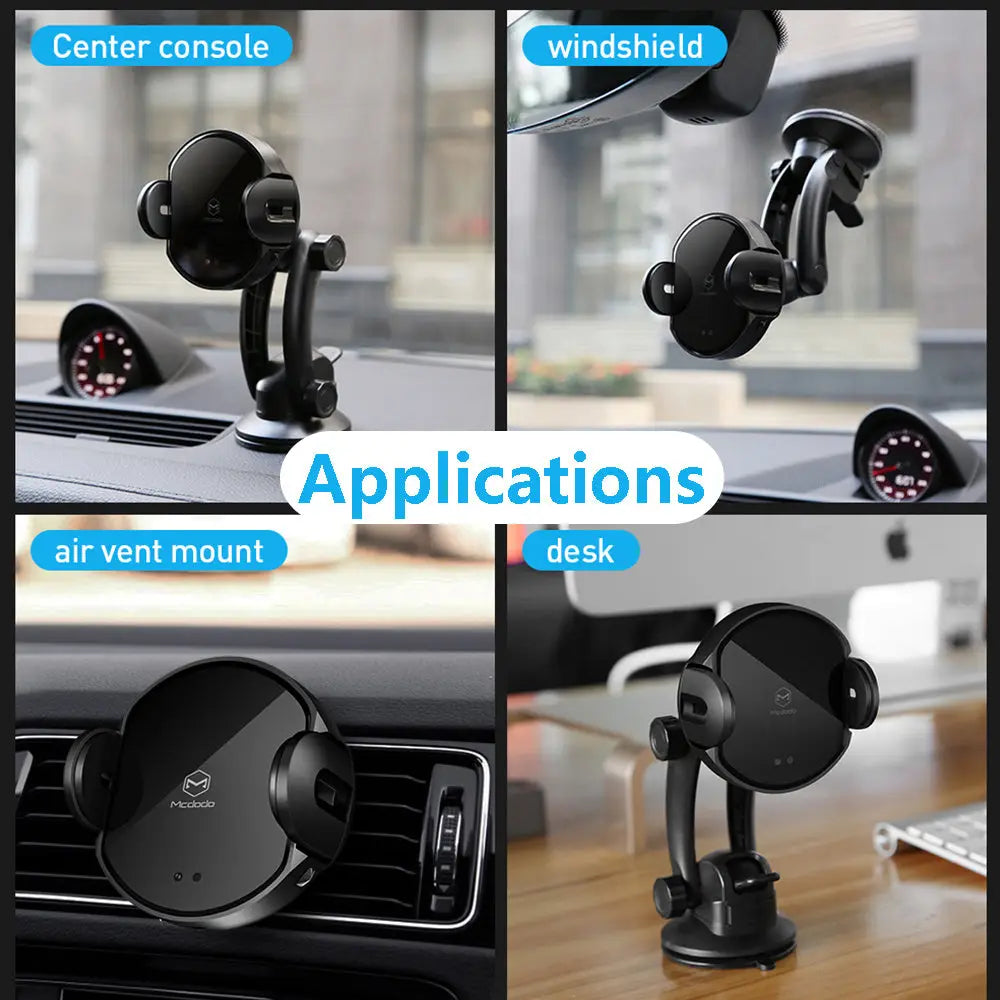 Car Wireless Charging Phone Holder With Infrared Sensor Charge Hub X
