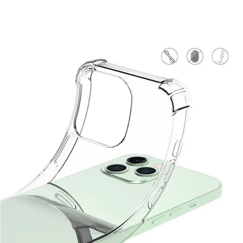 Clear Airbag Shockproof Phone Case – Transparent Drop-Resistant Protective Cover Charge Hub X