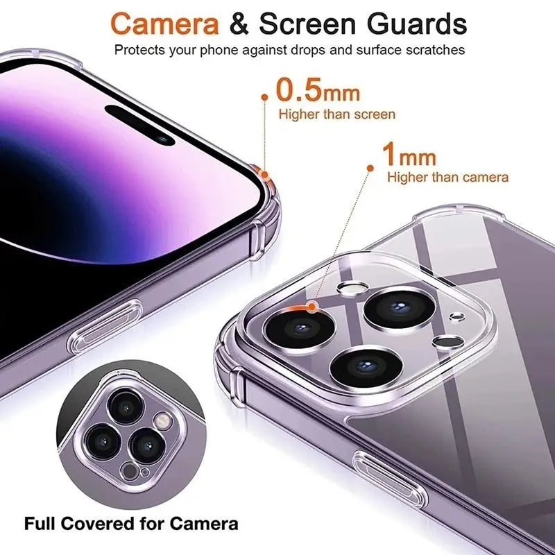 Clear Phone Case – Shockproof, Transparent Drop-Resistant Protective Cover Charge Hub X