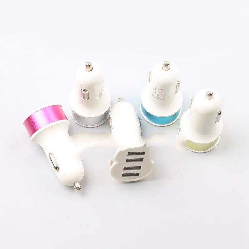 Color round metal ring 2A steel ring aluminum alloy car phone charger dual USB nipple car charger Charge Hub X