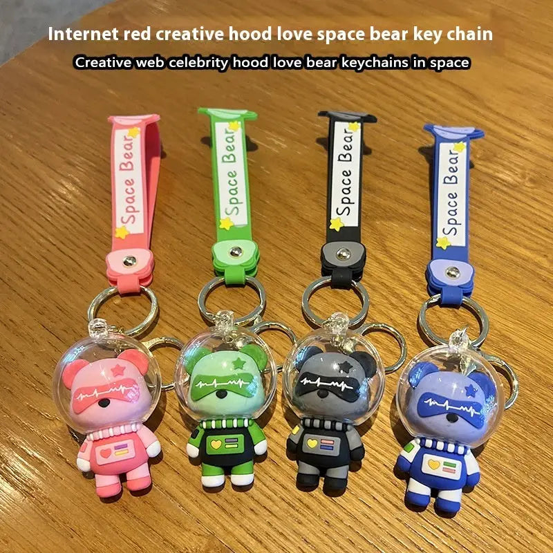 Creative Cartoon Cute Space Bear Keychain Charge Hub X