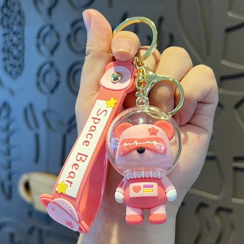 Creative Cartoon Cute Space Bear Keychain Charge Hub X