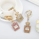 Creative Crystal Perfume Bottle Rhinestone Keychain Charge Hub X