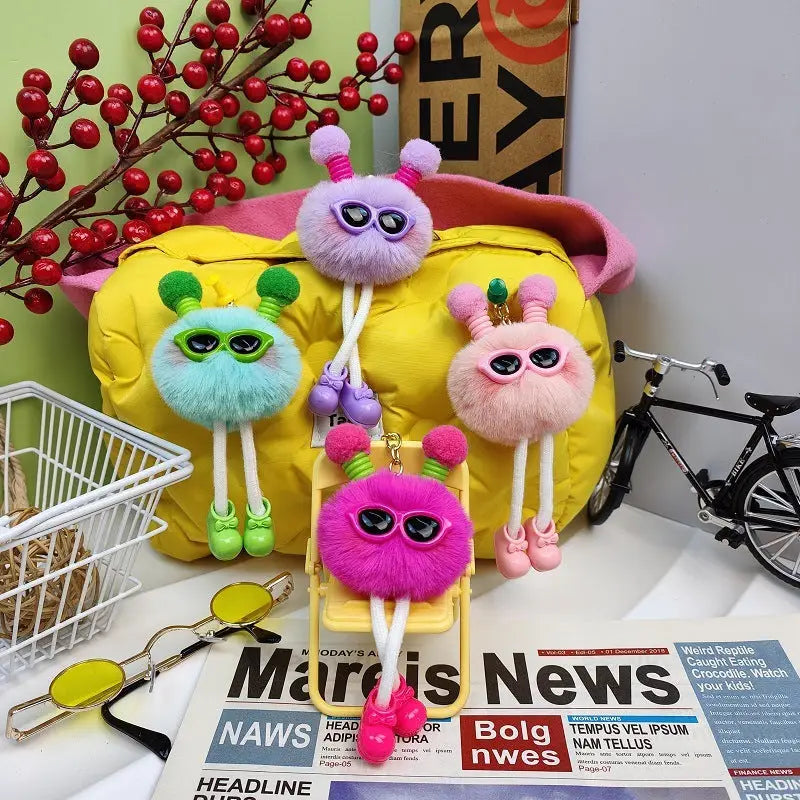 Creative Keychain Cute Three-dimensional Cartoon Doll Charge Hub X