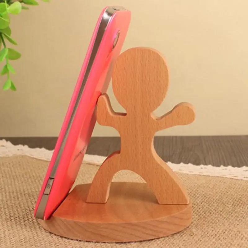 Creative  Mobile Phone Toma Back With Coin Beech Wood Lazy Phone Holder Custom Lettering Charge Hub X