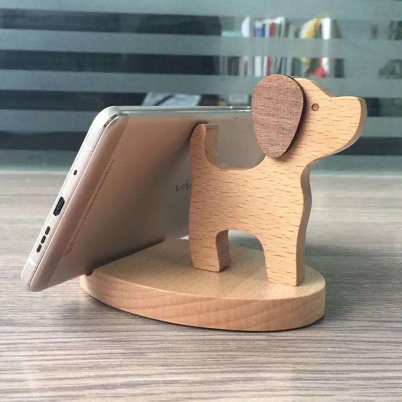 Creative  Mobile Phone Toma Back With Coin Beech Wood Lazy Phone Holder Custom Lettering Charge Hub X